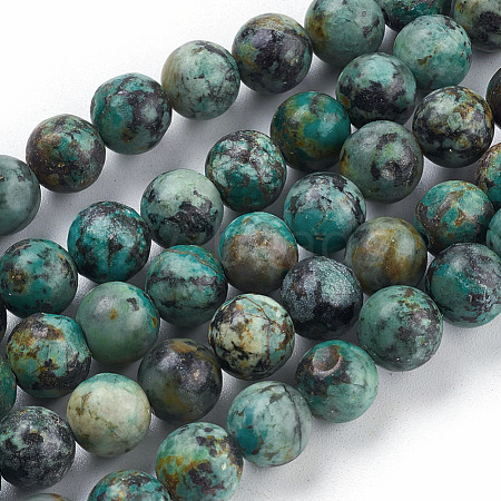 Natural African Turquoise(Jasper) Beads Strands X-TURQ-G037-8mm-1