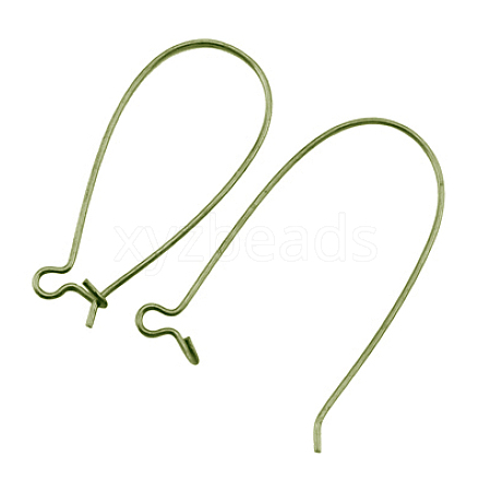 Antique Bronze Brass Hoop Earrings Findings Kidney Ear Wires Making Findings X-EC221-5NFAB-1
