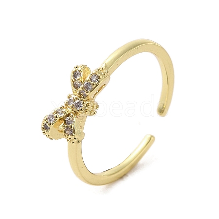 Rack Plating Brass Micro Pave Cubic Zirconia Finger Ring RJEW-C072-33A-G-1