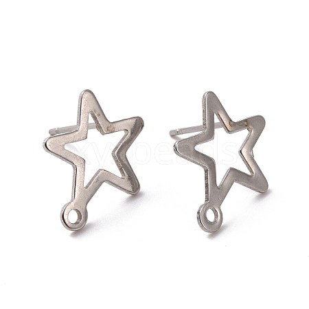 Non-Tarnish 201 Stainless Steel Stud Earring Findings STAS-K241-08P-1