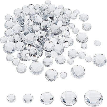 CHGCRAFT 170Pcs 5 Sizes Acrylic Rhinestone Cabochons GACR-CA0001-01-1