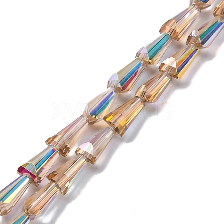 Transparent Electroplate Glass Beads Strands EGLA-H107-02A-AB02-1