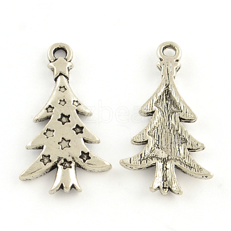Tibetan Style Christmas Tree Alloy Pendants LS-TIBEP-A15379-AS-RS-1