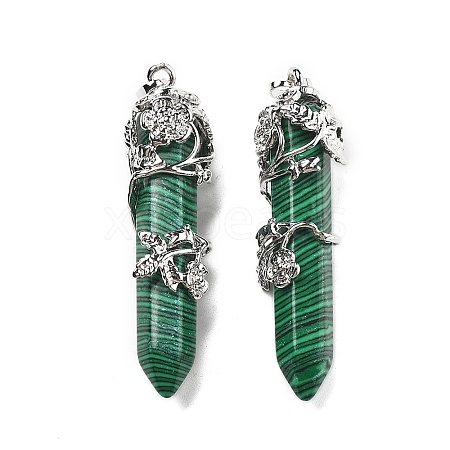 Synthetic Malachite Big Pointed Pendants G-A172-16F-1