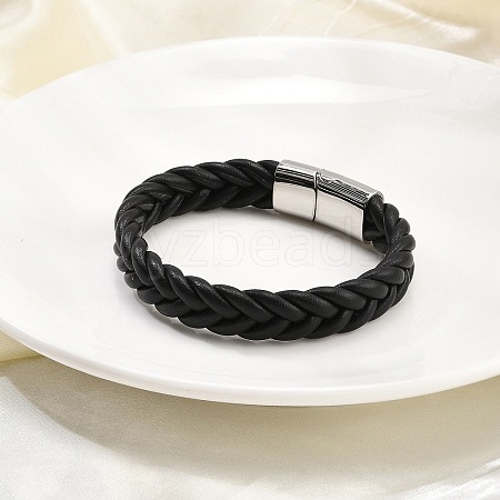 Braided Microfiber Leather Cord Bracelets for Men BJEW-Z081-13P-02-1