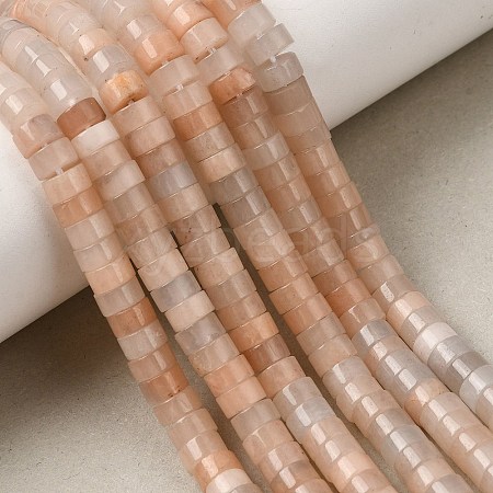 Natural Peach Moonstone Beads Strands GG-CBA8682-B07-1