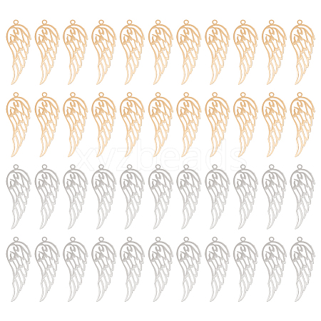 80Pcs 2 Colors Brass Pendants KK-DC0002-09-1
