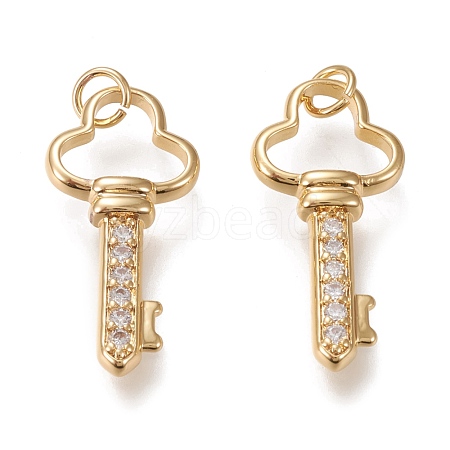 Brass Micro Pave Cubic Zirconia Pendants KK-K246-40G-1