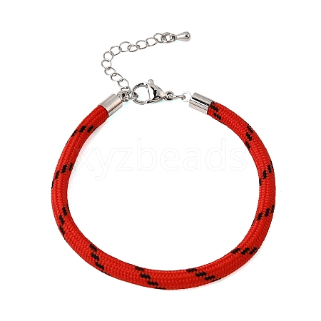 Braided Round Polyester Cord Bracelet Makings FB-CBAEDA0-01P-27-1