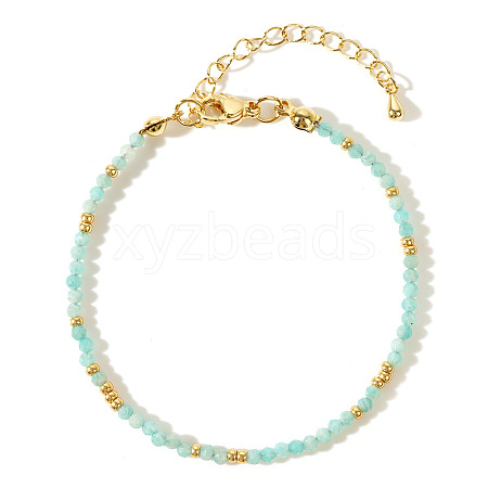 Bohemian Style Natural Aquamarine Round Beaded Bracelets for Women YR2186-3-1