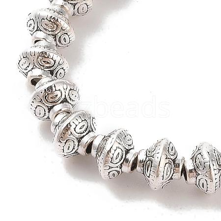 Tibetan Style Bicone Alloy Bead Strands TIBEB-O007-14-RS-1