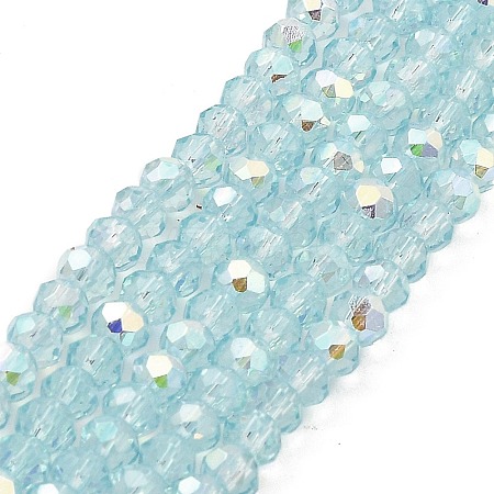 Baking Painted Transparent Glass Beads Strands DGLA-A034-J4mm-B04-1