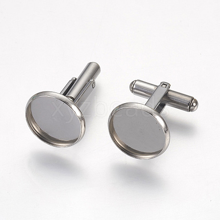Non-Tarnish 304 Stainless Steel Cuffinks LS-X-STAS-G187-23P-14mm-1