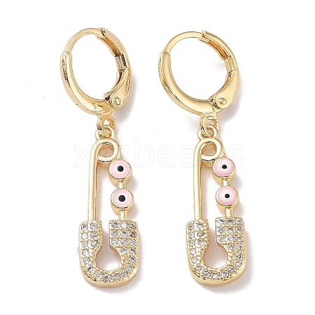 Real 18K Gold Plated Brass Dangle Leverback Earrings EJEW-L269-016G-03-1