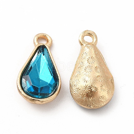 Faceted Glass Rhinestone Pendants FIND-G049-01G-08-1