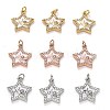 Brass Clear Cubic Zirconia Pendants KK-B028-05-B-1