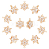 10Pcs Brass Micro Pave Clear Cubic Zirconia Pendants ZIRC-FH0001-39-1