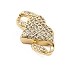 Brass Micro Pave Clear Cubic Zirconia Connector Charms KK-A266-09E-G-2