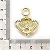 Rack Plating Brass Micro Pave Cubic Zirconia Pendants KK-L226-001G-01-3