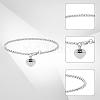 2Pcs Heart Non-Tarnish Stainless Steel Charm Bracelets BJEW-CN0001-23P-7