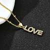 Brass Clear Cubic Zirconia Pendant Necklaces for Women NJEW-A039-02B-G-3