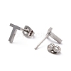 304 Stainless Steel Greek Alphabet Stud Earrings STAS-D007-07P-10-2