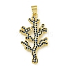 Rack Plating Brass Pave Cubic Zirconia Pendants KK-U029-11G-01-1