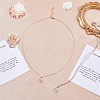 FIBLOOM 2Pcs 2 Colors Alloy Pendant Necklaces Set NJEW-FI0001-54-5