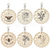6Pcs Wood Knitting Needle Gauge Guide Pendant Decorations HJEW-BC00112-1