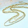 304 Stainless Steel 3 Layer Necklaces for Women NJEW-C084-03G-2