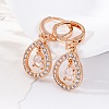 Brass Micro Pave Clear Cubic Zirconia Leverback Earrings EJEW-K300-59G-01-3