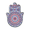 Hamsa Hand/Hand of Miriam with Evil Eye Pattern Porcelain Cup Mats DJEW-H008-01F-1