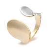 Brass Wide Open Cuff Ring for Women RJEW-C102-16GP-1