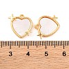 Brass Pave Natural Freshwater Shell Heart with Star Charms KK-S389-05G-3