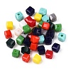Opaque Color Faceted Glass Beads GLAA-E047-02B-2