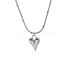 Non-Tarnish Fashionable Ladies Stainless Steel Heart Pendant Necklace AJ5965-2-1