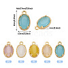 5Pcs 5 Colors Oval Brass Charms KK-TADJ0001-14-3