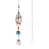 1Pc Wire Wrapped Alloy & Natural Mixed Stone Chips Tree of Life Hanging Suncatchers HJEW-TA0001-45C-2
