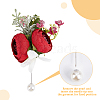 CRASPIRE 1Pc Rose Flower Cloth Lapel Pin AJEW-CP0001-80B-4