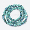 Electroplate Opaque Solid Color Glass Beads Strands EGLA-A034-P4mm-I01-2