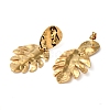 304 Stainless Steel Leaf Stud Earrings for Women EJEW-236-01G-3