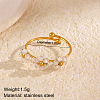 Flower 304 Stainless Steel with Cubic Zirconia Cuff Rings for Women FS-WG31CBD-01-1