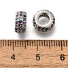 Brass Micro Pave Cubic Zirconia European Beads KK-M318-19P-2