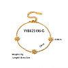 Elegant 304 Stainless Steel Daisy Link Chain Necklaces and Bracelets Sets for Women EE7355-1-2