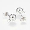 Non-Tarnish 201 Stainless Steel Ball Stud Earring Post X-STAS-F088-01P-2