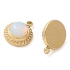 304 Stainless Steel Pave Opalite Half Round Charms STAS-Q345-38G-2