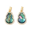 Brass Micro Pave Clear Cubic Zirconia Pendants KK-Q030-08G-1