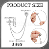 Airplane Alloy Hanging Chain Brooch JEWB-WH0001-71P-2