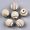 Painted Natural Wood Beads X-WOOD-T021-54B-12-1