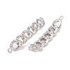 Brass Pave Clear Cubic Zirconia Connector Charms KK-S376-05P-2